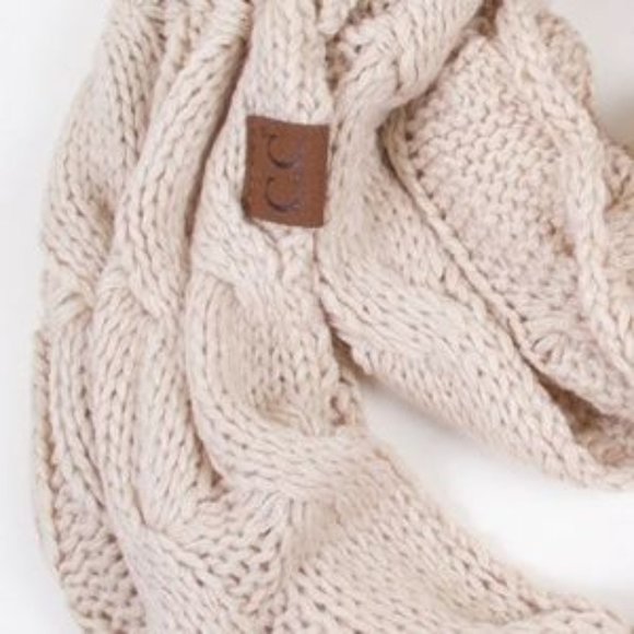 C.C 3pc Knit Warm Pom Beanie Gloves Scarves Set main image 7